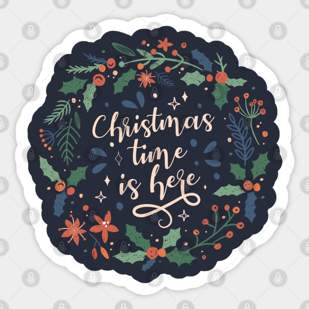 Christmas Time Is Here Sticker by Safdesignx